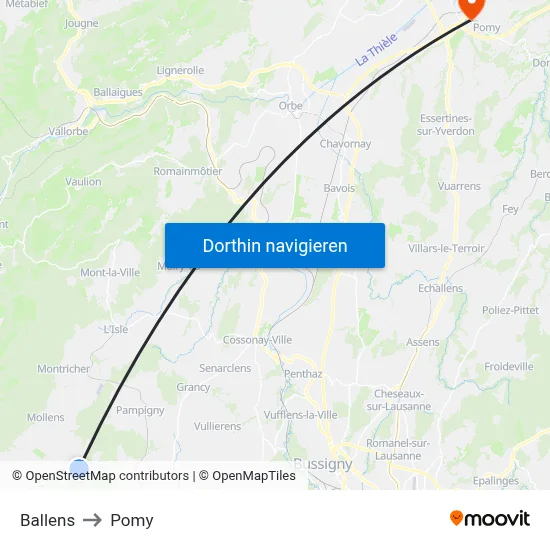 Ballens to Pomy map