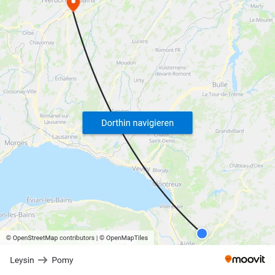 Leysin to Pomy map