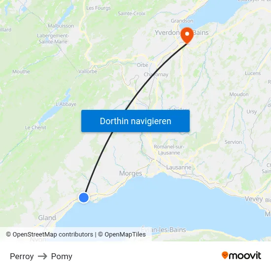 Perroy to Pomy map