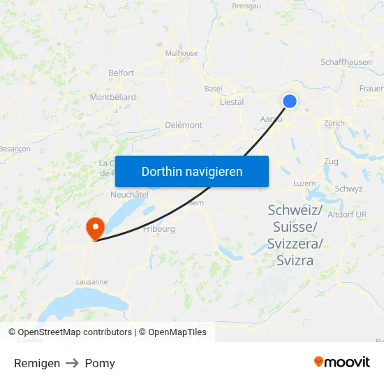 Remigen to Pomy map