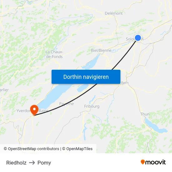 Riedholz to Pomy map