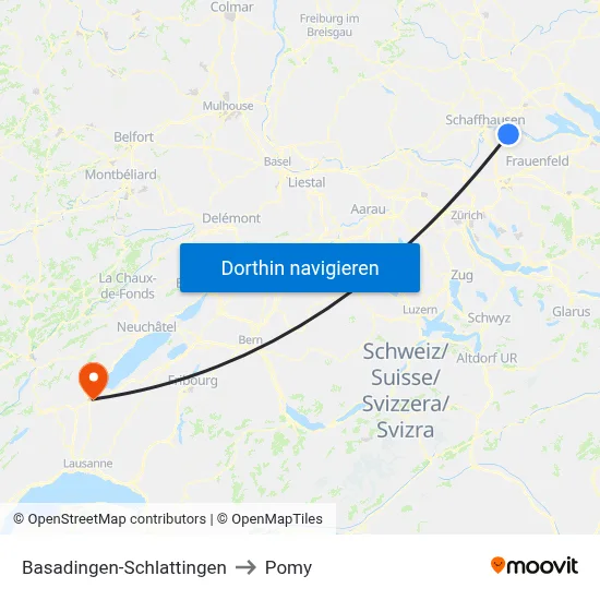 Basadingen-Schlattingen to Pomy map
