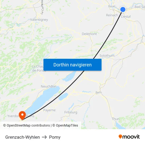 Grenzach-Wyhlen to Pomy map