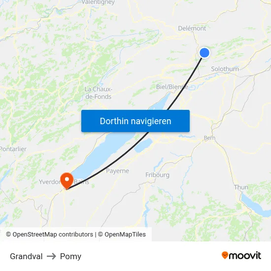 Grandval to Pomy map
