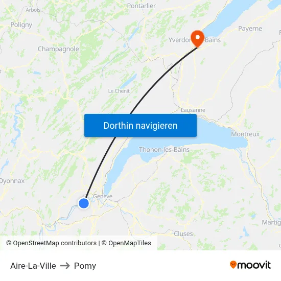 Aire-La-Ville to Pomy map