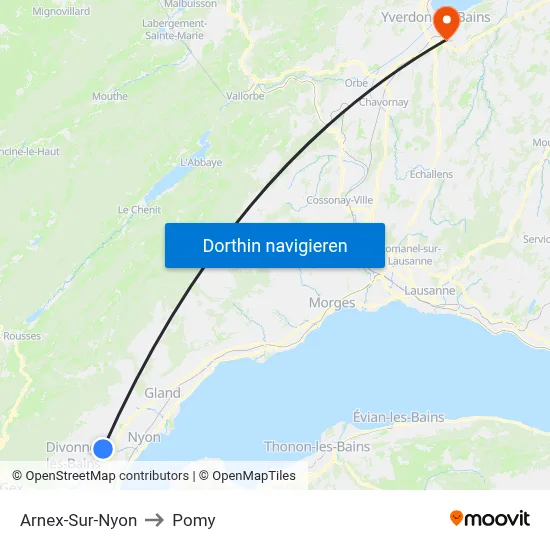 Arnex-Sur-Nyon to Pomy map