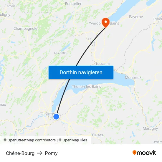 Chêne-Bourg to Pomy map