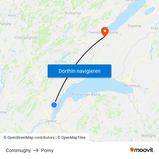 Commugny to Pomy map