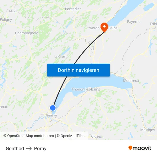 Genthod to Pomy map