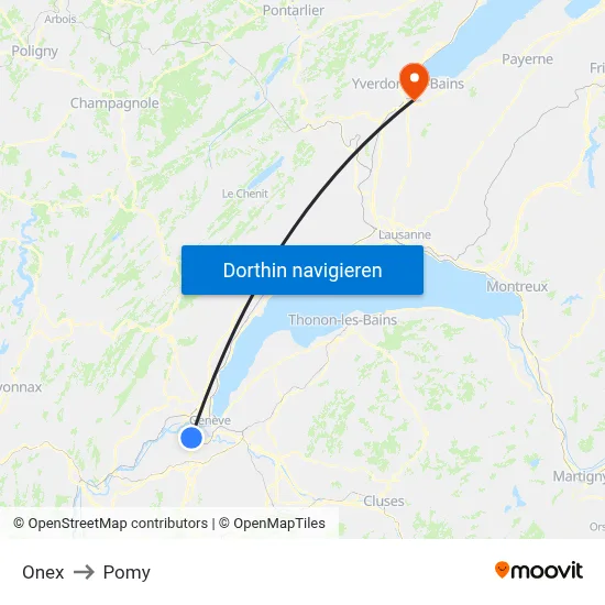 Onex to Pomy map