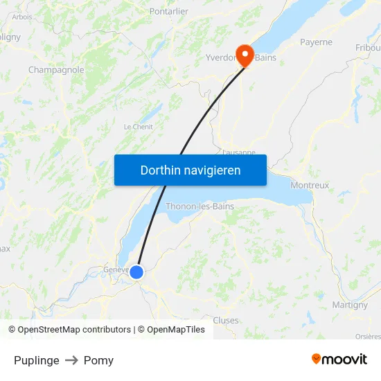 Puplinge to Pomy map