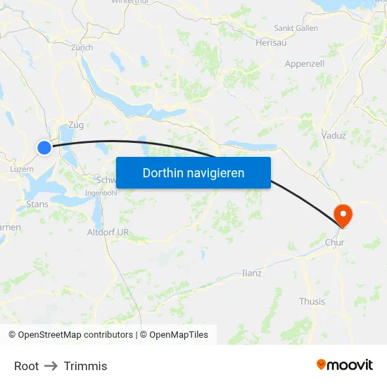 Root to Trimmis map