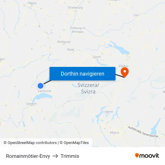 Romainmôtier-Envy to Trimmis map