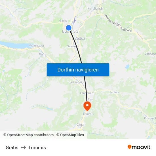 Grabs to Trimmis map