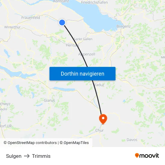 Sulgen to Trimmis map