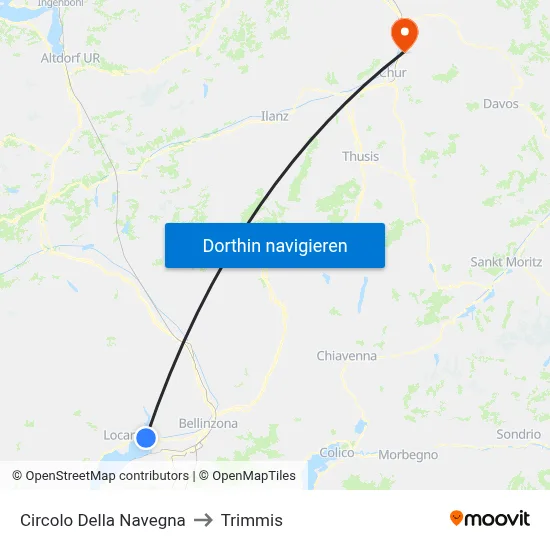 Circolo Della Navegna to Trimmis map