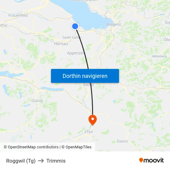 Roggwil (Tg) to Trimmis map