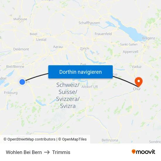 Wohlen Bei Bern to Trimmis map