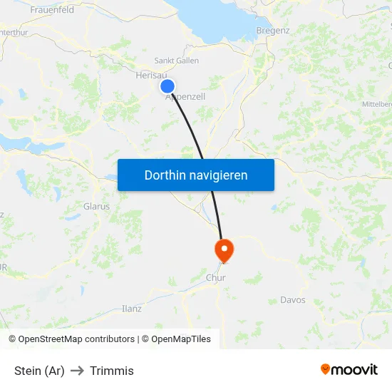 Stein (Ar) to Trimmis map