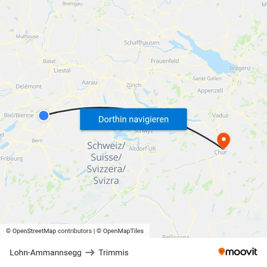 Lohn-Ammannsegg to Trimmis map