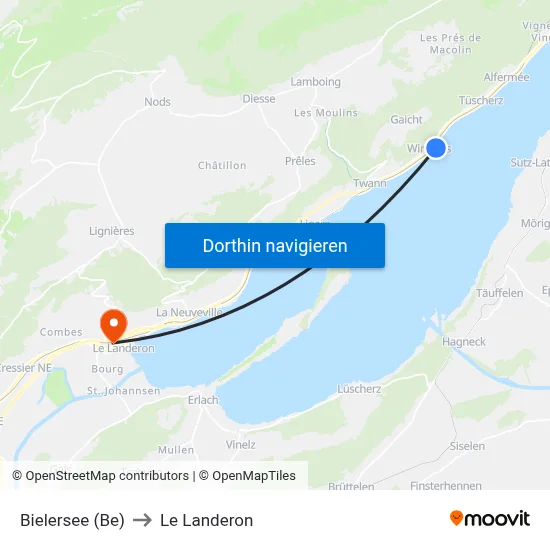 Bielersee (Be) to Le Landeron map