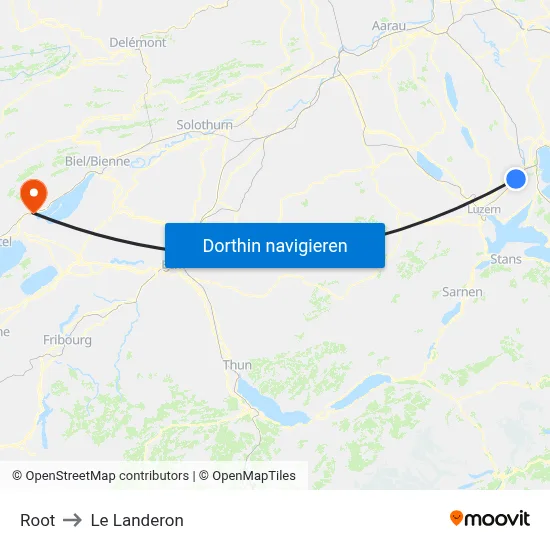 Root to Le Landeron map