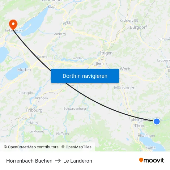 Horrenbach-Buchen to Le Landeron map
