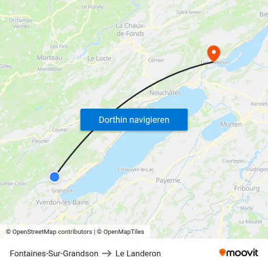 Fontaines-Sur-Grandson to Le Landeron map