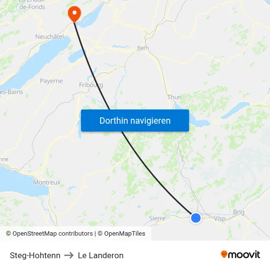 Steg-Hohtenn to Le Landeron map