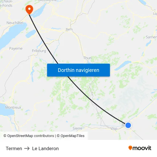 Termen to Le Landeron map