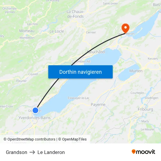 Grandson to Le Landeron map