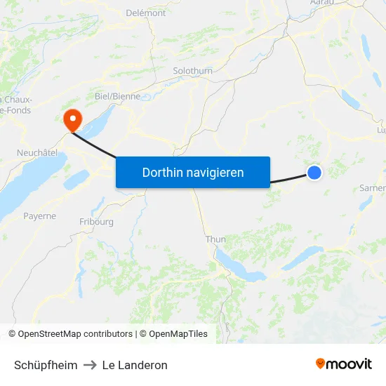 Schüpfheim to Le Landeron map