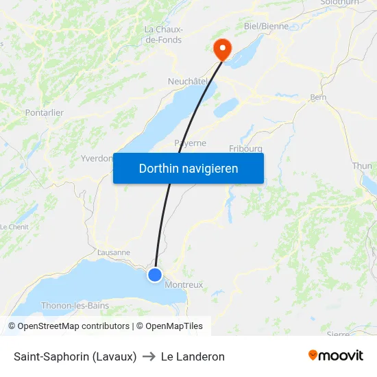 Saint-Saphorin (Lavaux) to Le Landeron map