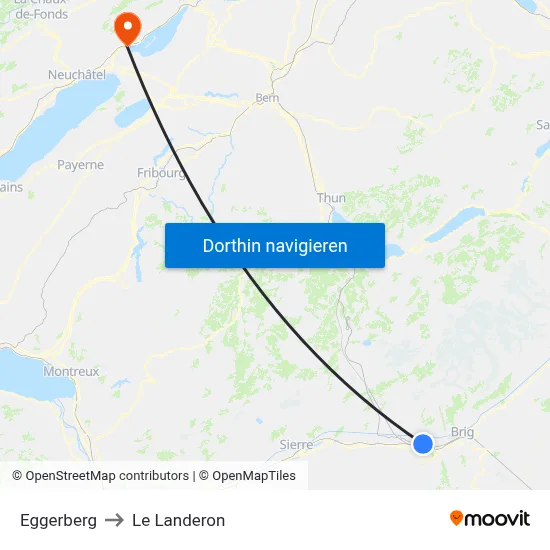 Eggerberg to Le Landeron map