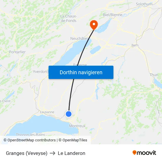 Granges (Veveyse) to Le Landeron map