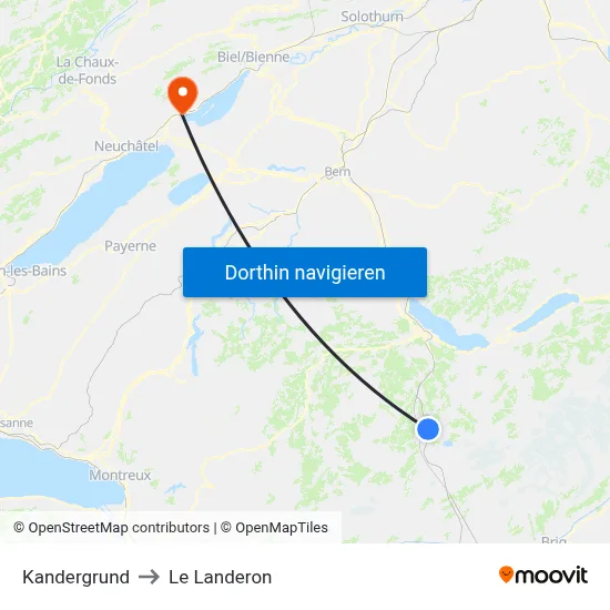 Kandergrund to Le Landeron map