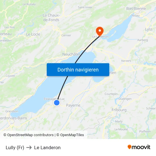 Lully (Fr) to Le Landeron map