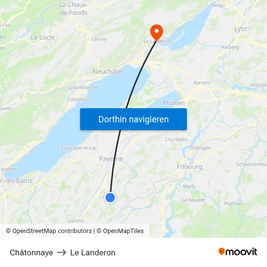 Châtonnaye to Le Landeron map