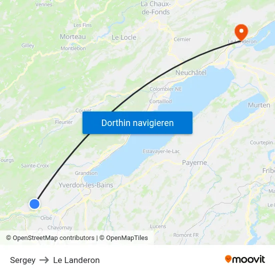 Sergey to Le Landeron map
