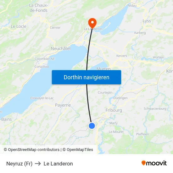 Neyruz (Fr) to Le Landeron map