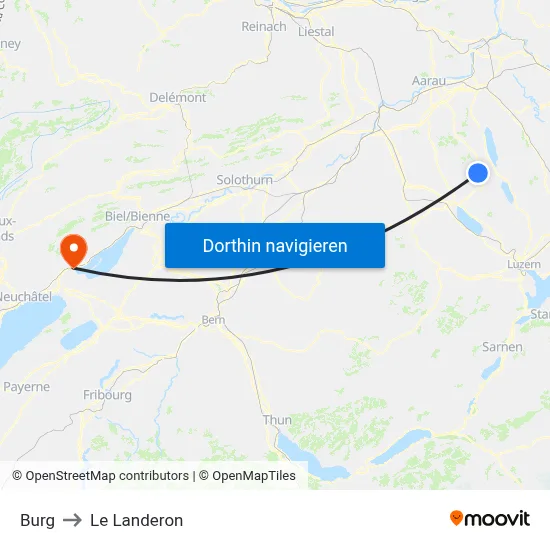 Burg to Le Landeron map