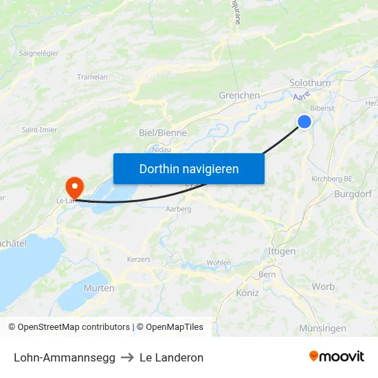 Lohn-Ammannsegg to Le Landeron map