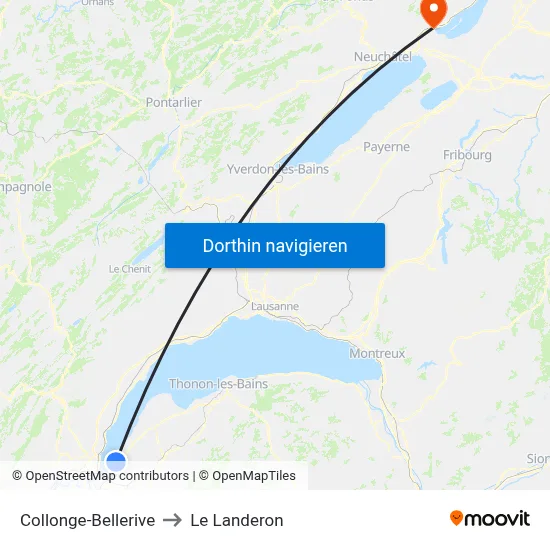 Collonge-Bellerive to Le Landeron map