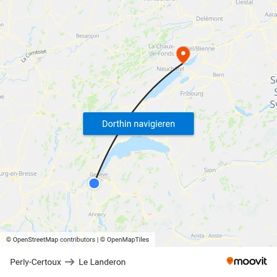 Perly-Certoux to Le Landeron map