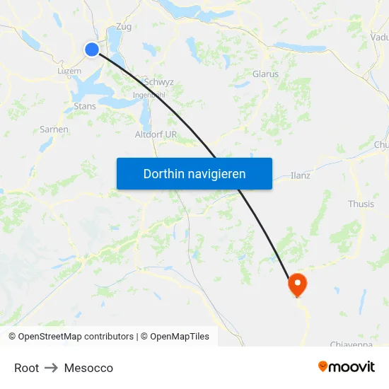 Root to Mesocco map