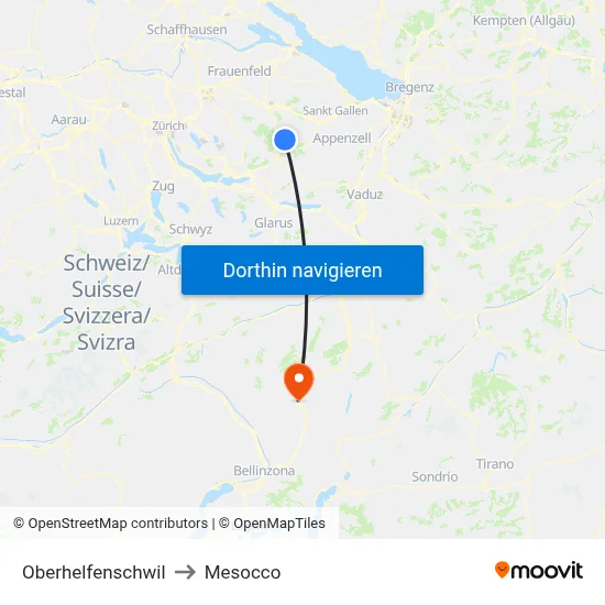 Oberhelfenschwil to Mesocco map
