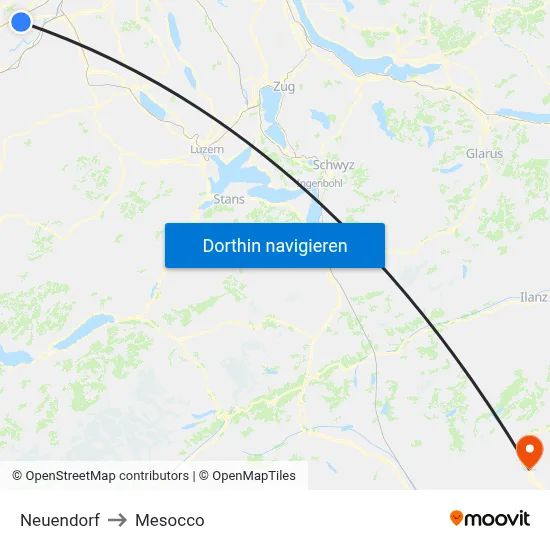 Neuendorf to Mesocco map