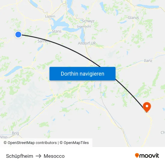 Schüpfheim to Mesocco map