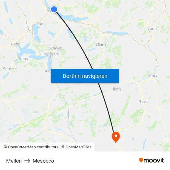 Meilen to Mesocco map