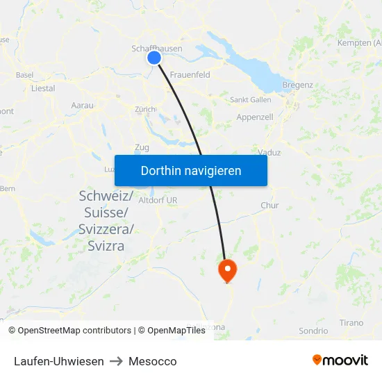 Laufen-Uhwiesen to Mesocco map
